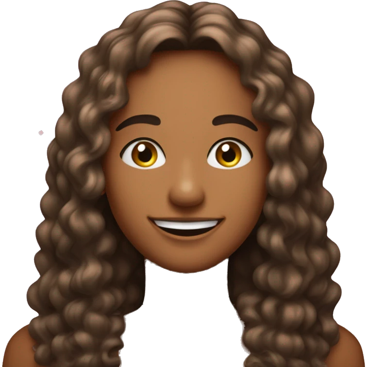 Persona color bronceado pelo liso con serquillo sonriendo con estrellas en los ojos emoji