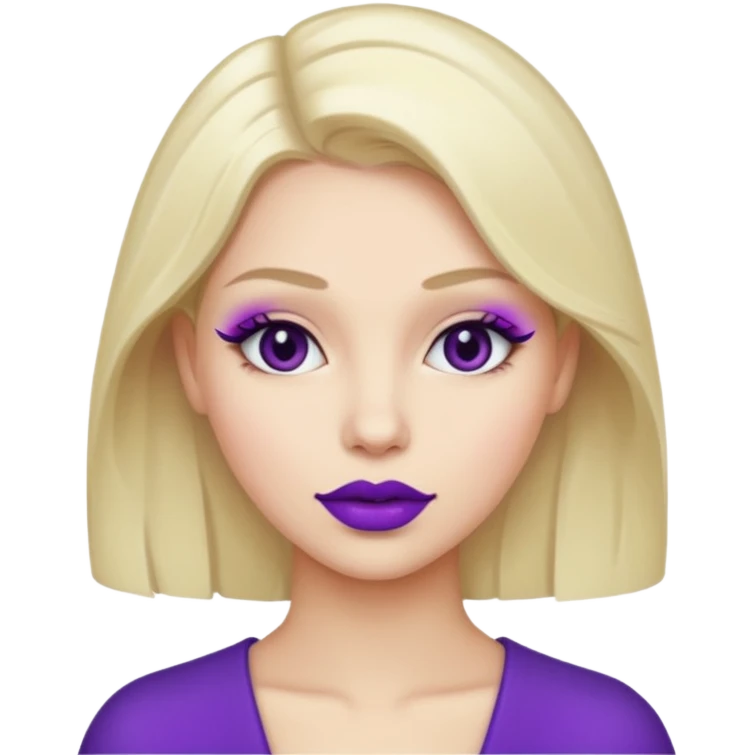 woman with purple colored lips emoji