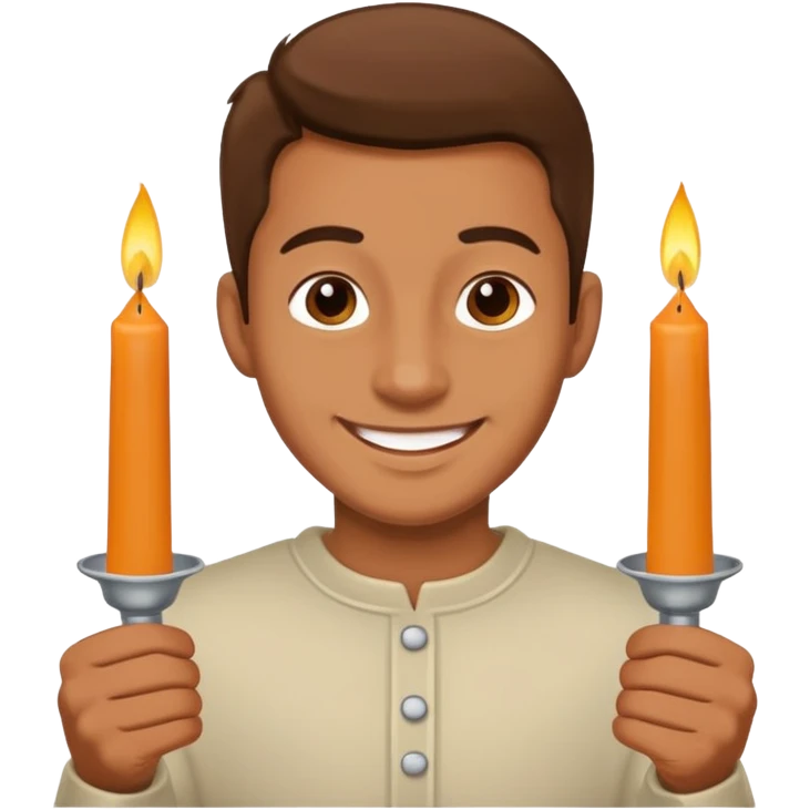 man holding candles emoji