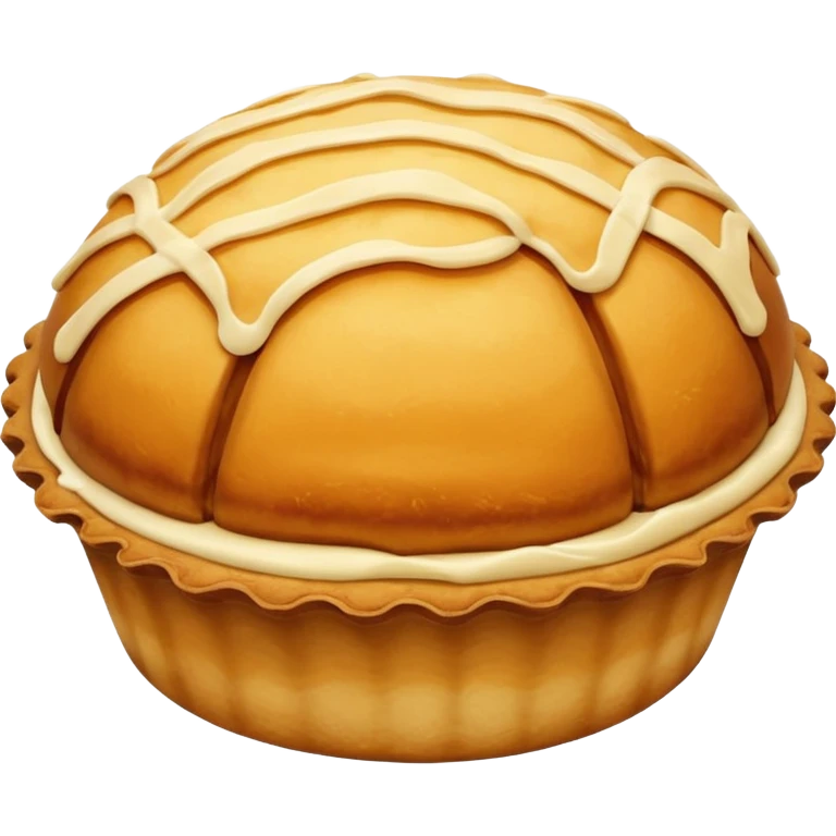 Half-shell shaped baked desert emoji