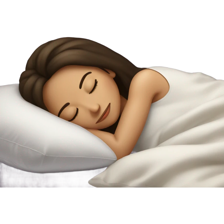 sleeping beauty brunette white girl with a silk pillow emoji