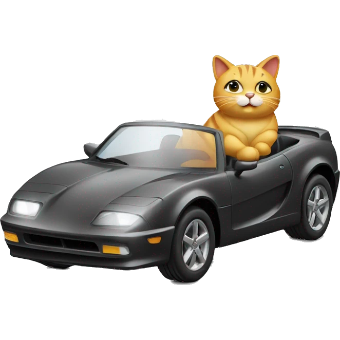 cat driving sport car side view emoji