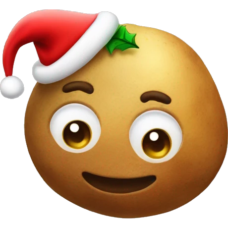 potatto with christmas hat emoji