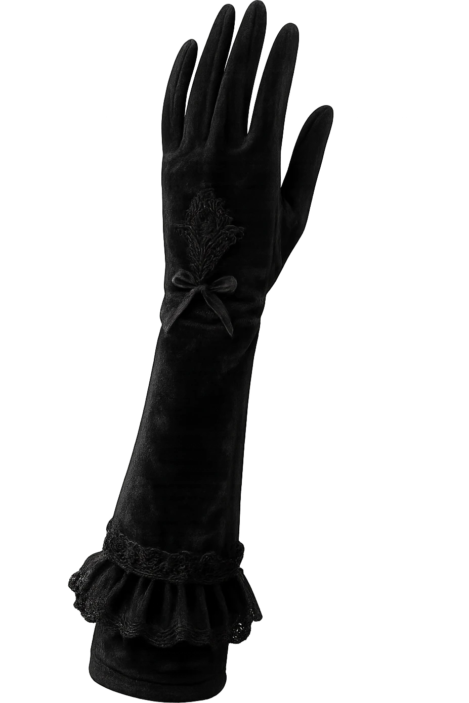 goth black velvet glove emoji
