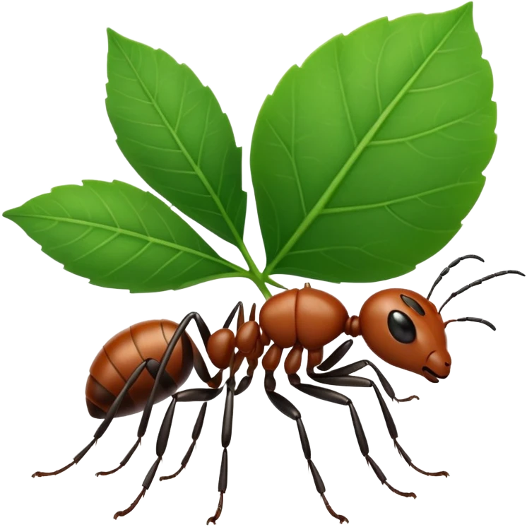 ant carrying a leaf emoji