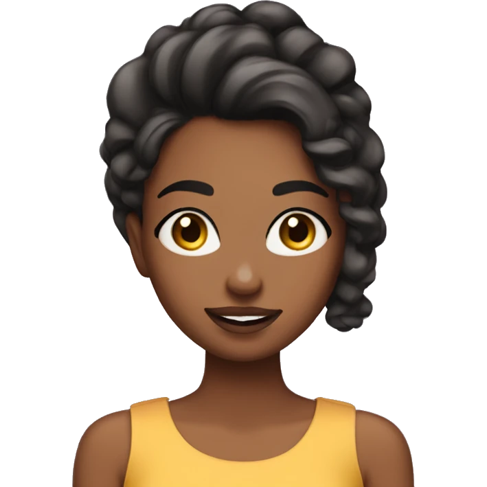 make an emoji of a girl with burnette hair doing makeup  emoji