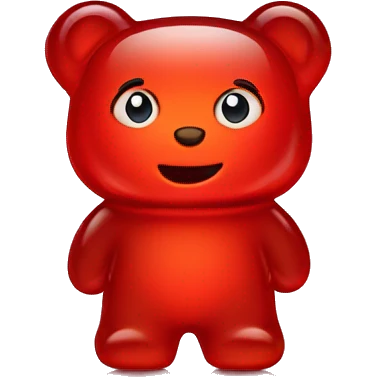 Single Red gummy bear facing forward emoji