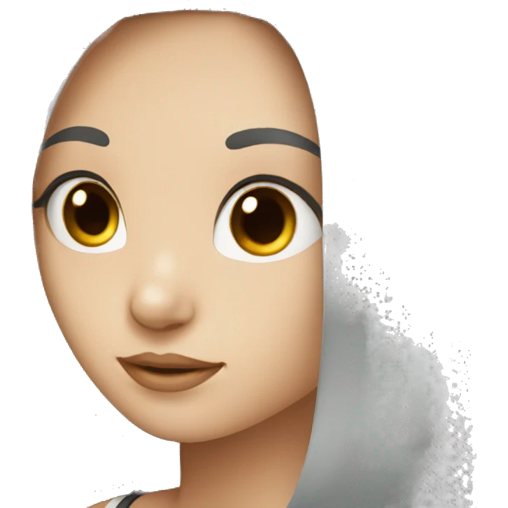 girl with fair skin and black long hair emoji