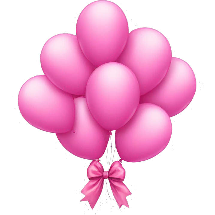 Bunch of pink balloons tied with pink bow emoji