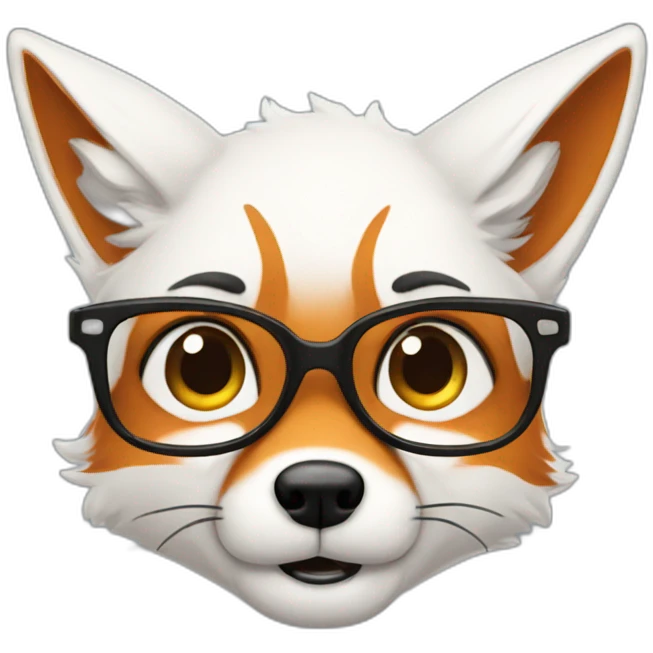 a nerdy fox with dark hair emoji