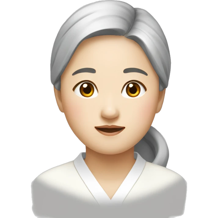 Korea woman 긴 머리와 앞머리 emoji