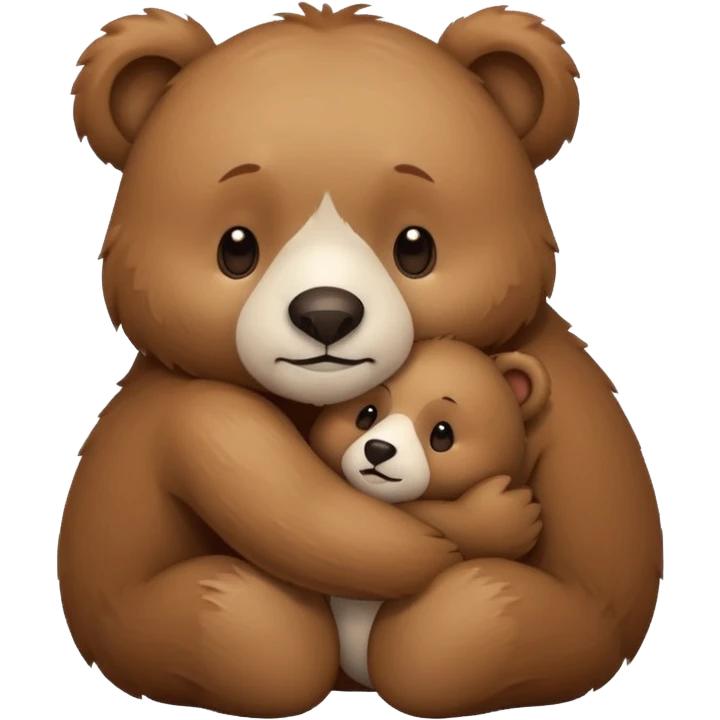 brown and white bear hugging emoji