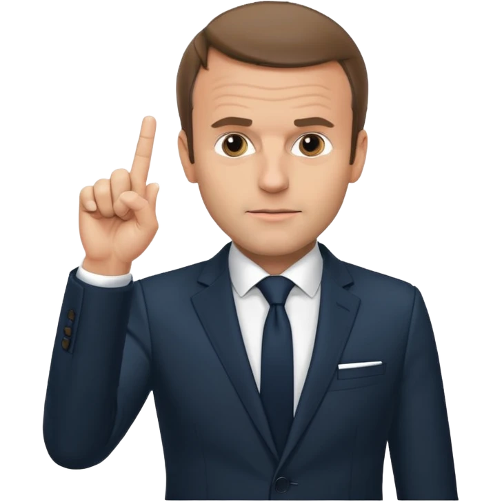 Emmanuel Macron qui fait un 🖕 emoji