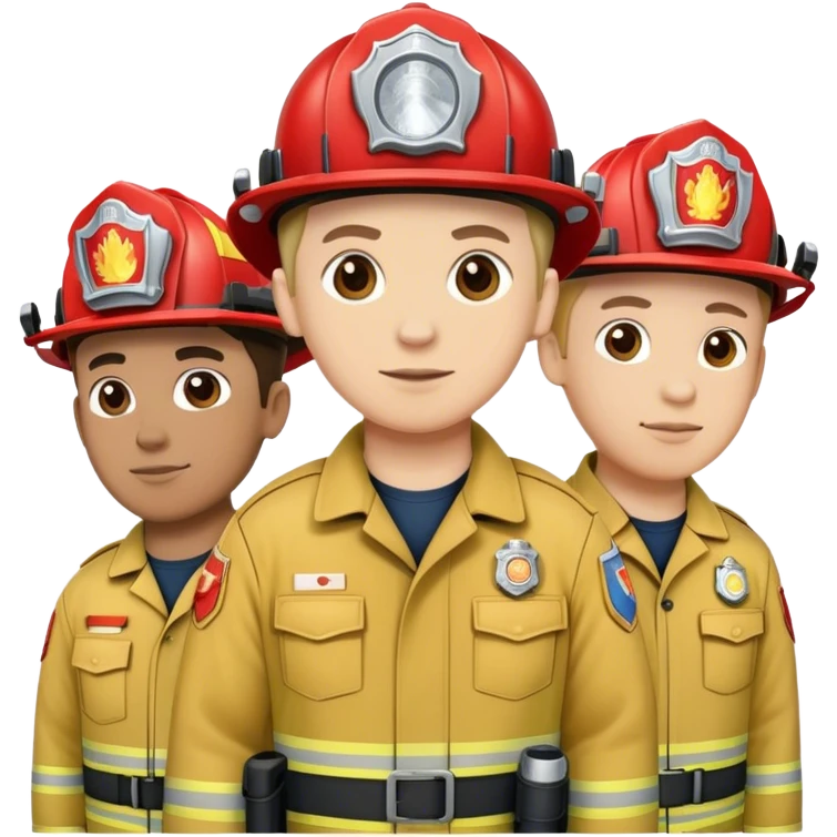 Two fireman and a EMT standing together  emoji