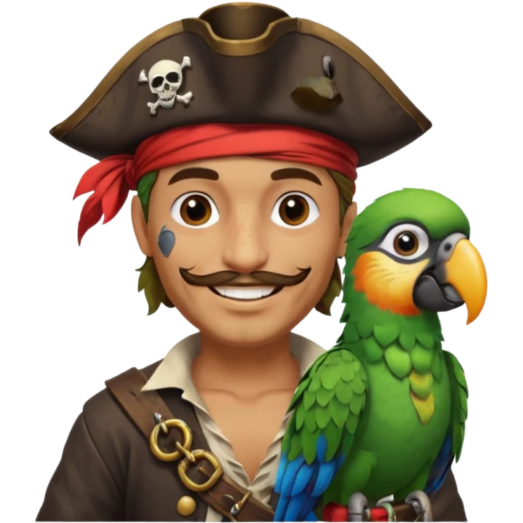 pirate and parrot emoji