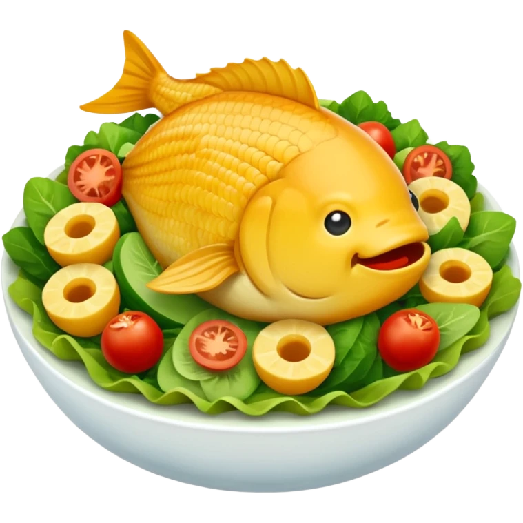 buatkan emoji salad namun berbentuk ikan 🐟 yang chubby untuk discord emoji emoji
