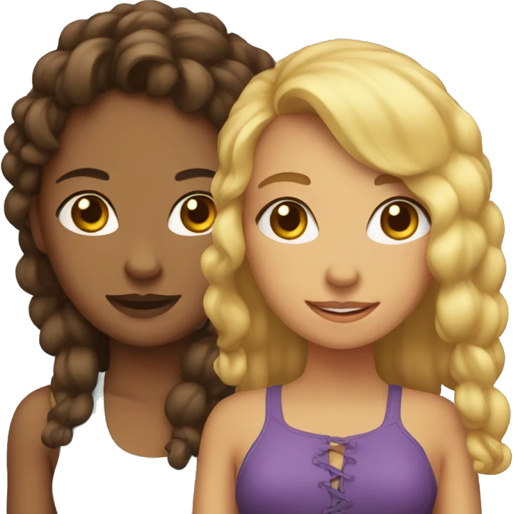 Cury girl and her bestie emoji