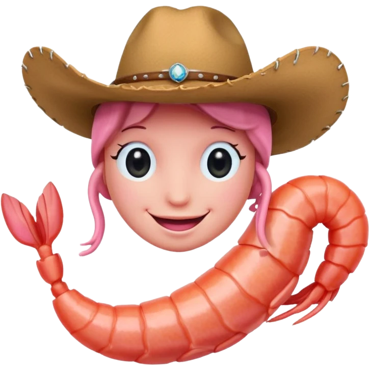 Shrimp in a cowboy hat emoji