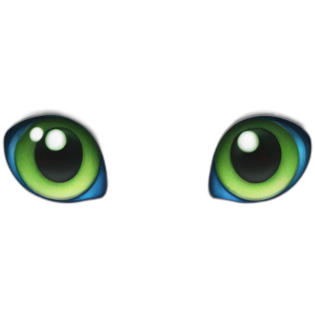 white cat with green and blue eyes emoji