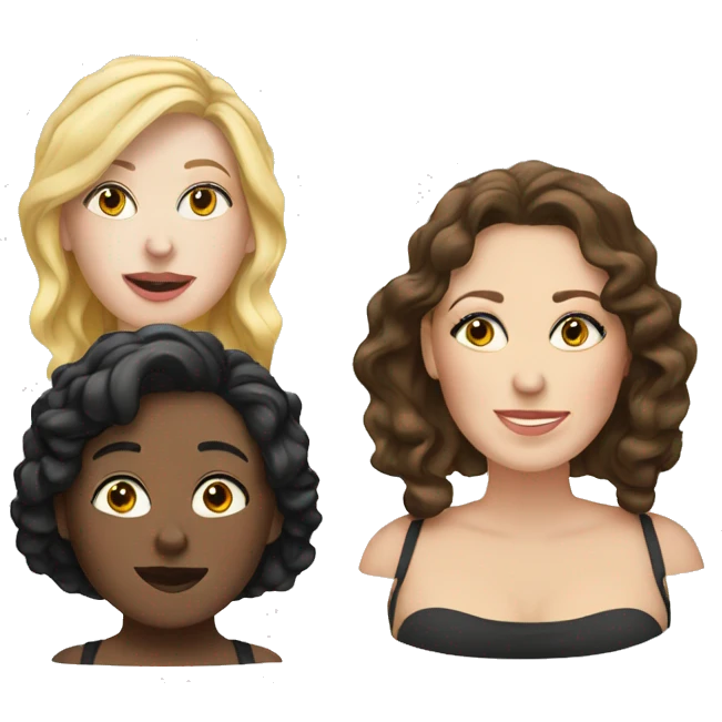 three white women plus size emoji