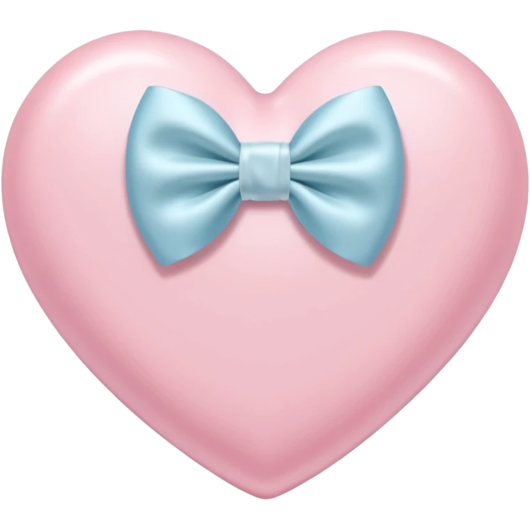 Pastel pink heart with white bow emoji