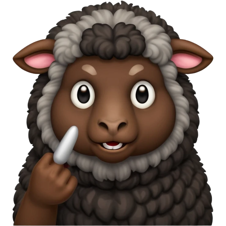 angery black sheep showing the middle finger emoji