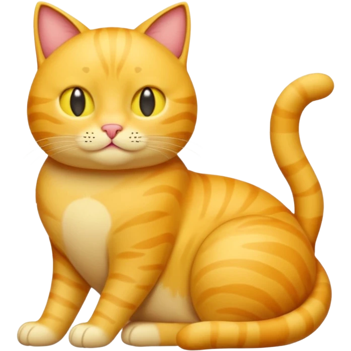 full body yellow cat loafed, with default apple man emoji as a head  emoji