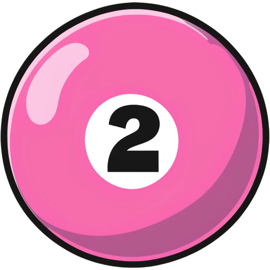 pink billiard ball with the number 23 inside a white circle emoji