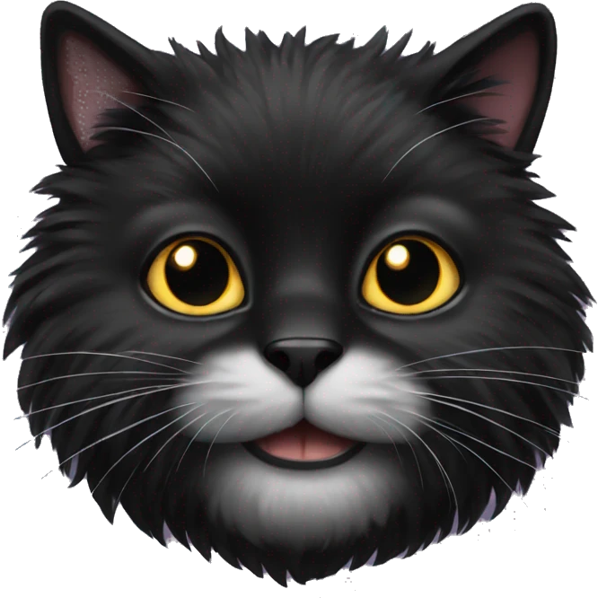 Black fluffy cat emoji