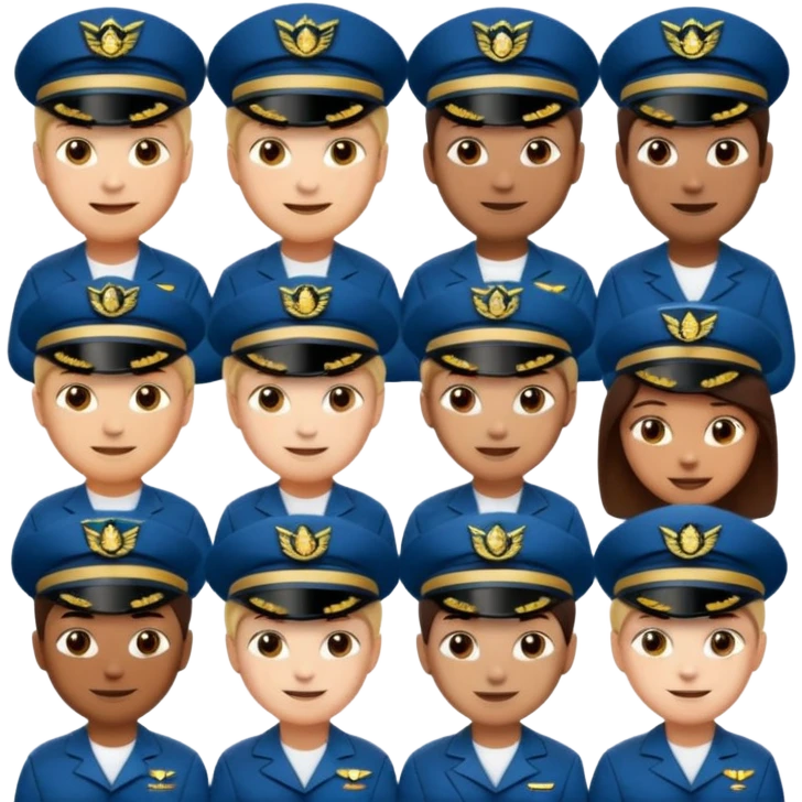 emoji style ship crew where everyone is a capitan less cartoony emoji