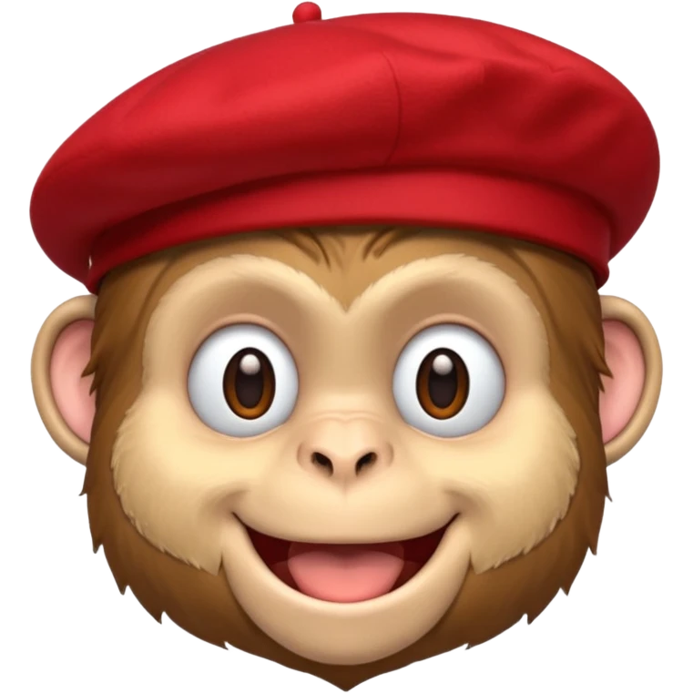 Monkey wearing red beret emoji