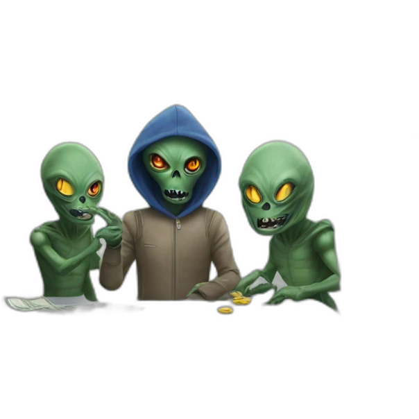 aliens robbing a bank emoji