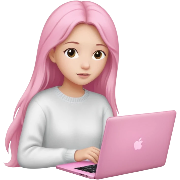  Girly stuff pink soft laptop assigment and clean girl vibes emoji