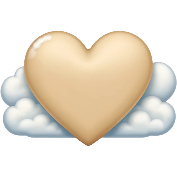 beige heart + cloud emoji