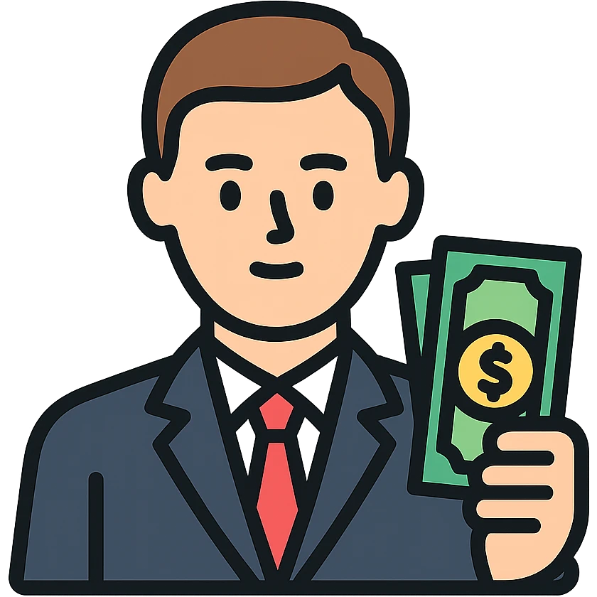 Nikolai Astrup, Norwegian politician, holding a pack of money in his hand emoji