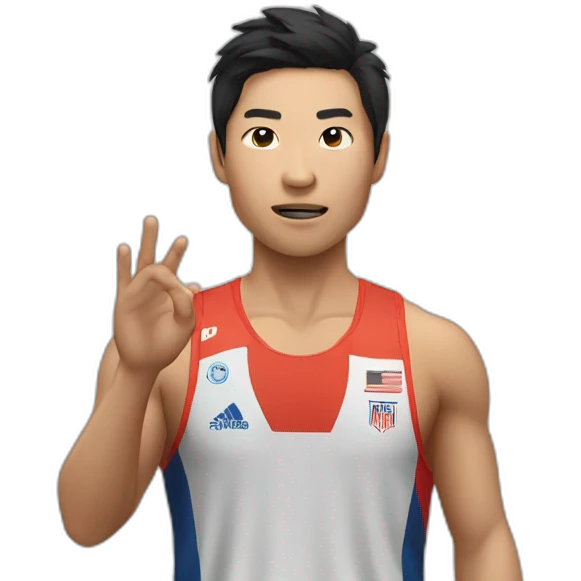 Asian athlete gesturing No emoji