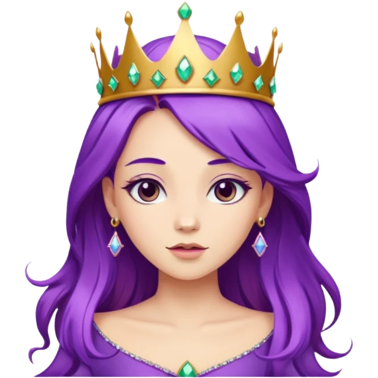 princesse with wind purple hair emoji