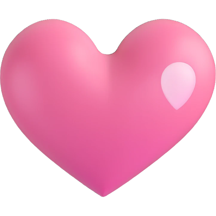 pink heart with a white outline emoji