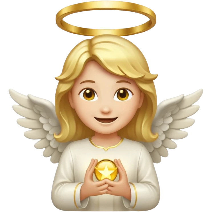 smiling angel emoji with halo emoji