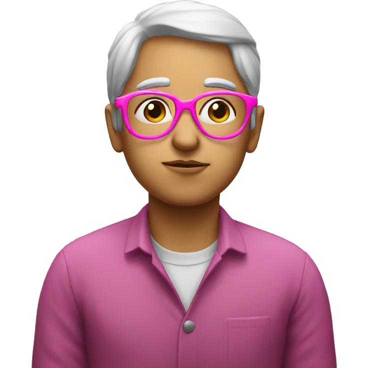 thinking with pink glasses emoji