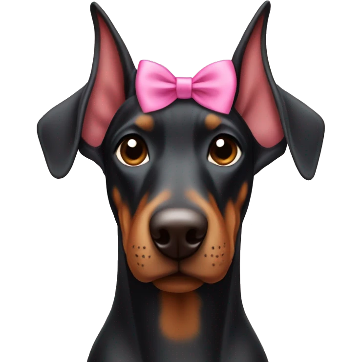Doberman with pink bow  emoji