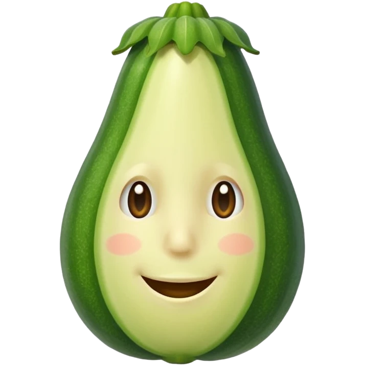 exaggerated cartoon nose shaped like a zucchini emoji