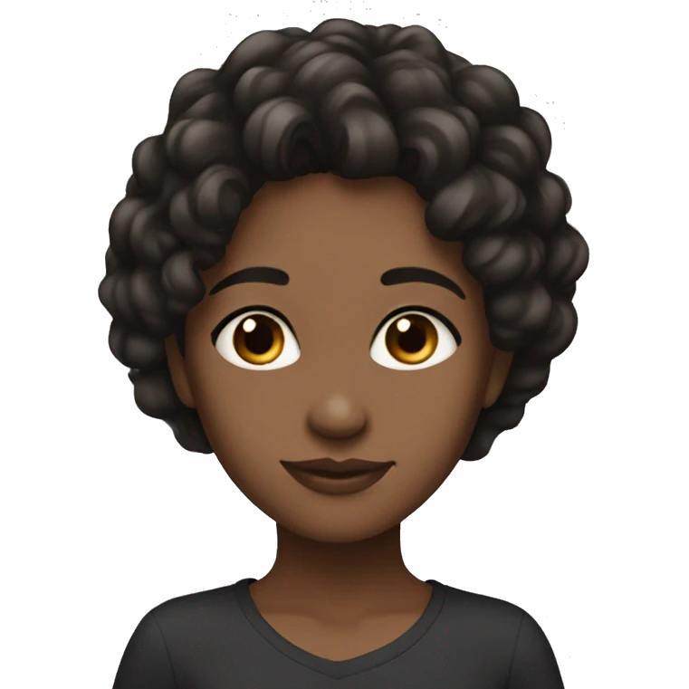 black hair brown eyes wavy hair girl brown skin emoji