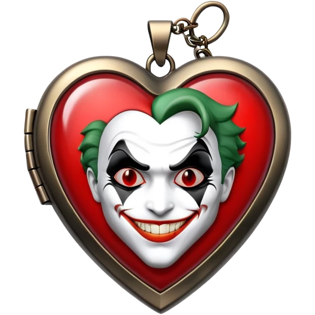 heart with a Joker inside it emoji