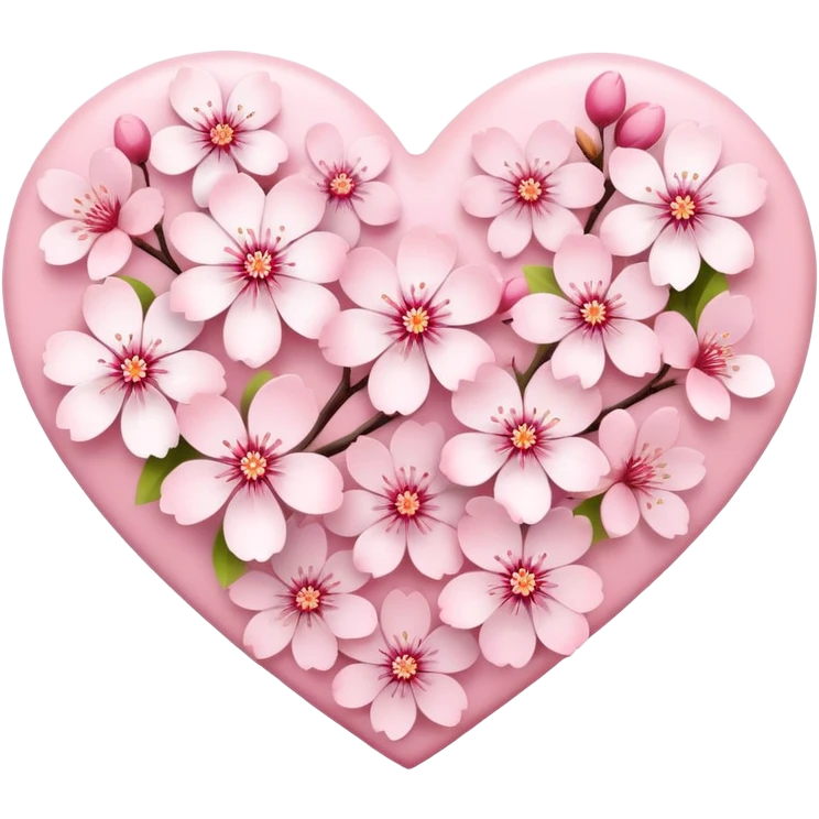 Sakura flower heart Cœur pastel emoji