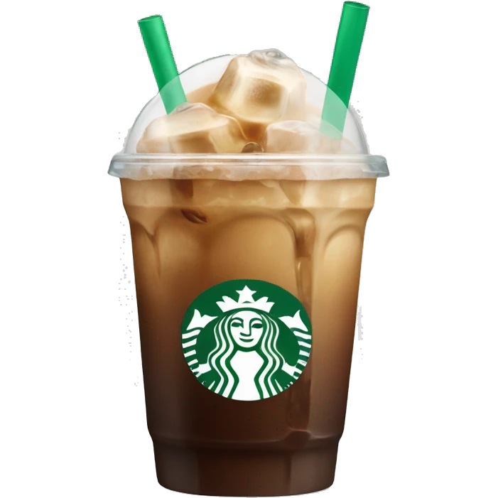 Starbuck ice coffee with ice cubes emoji