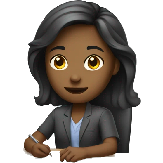 Girl working at desk emoji