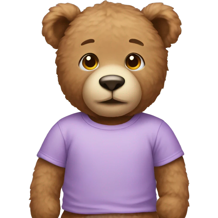 Teddy wearing lilac tshirt emoji