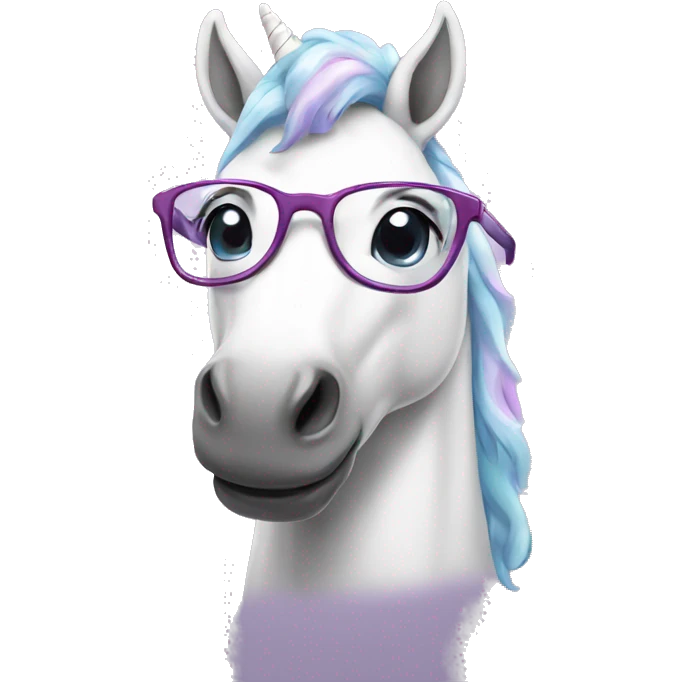 Unicorn with glasses emoji