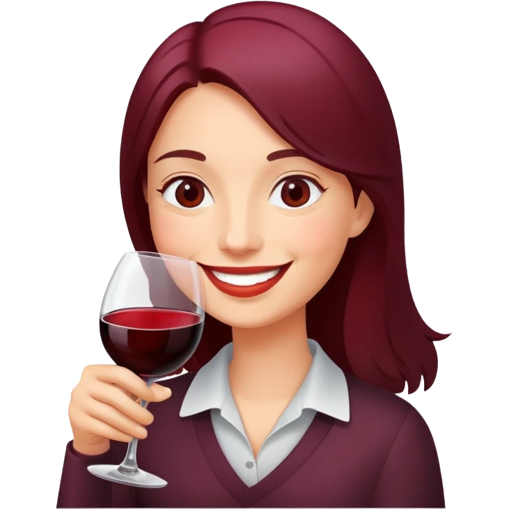 Heureux et vin rouge emoji